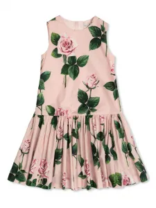 Платье с принтом Dolce & Gabbana Kids, розовый