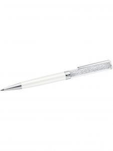 Шариковая ручка Crystalline, белая, с белым лаком и хромированным покрытием.