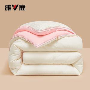 Yalu Одеяло двойное 180х220 см, наполнитель соевый пух, вес 4+8 кг, чехол на молнии, клетка, цвет Qian Ni Ge - Rice Powder