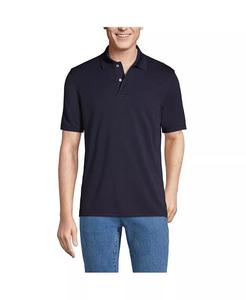 Мужская школьная форма из полиэстера с короткими рукавами-поло Lands' End, синий