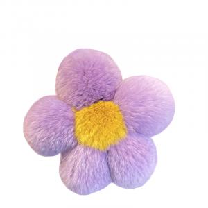 Плюшевый брелок с помпоном в виде цветка с жареным яйцом высотой 12 см FKOFR