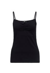 Верх блузки, топ на бретелях, вырез в форме сердца с рюшами QUEEN KEROSIN, черный