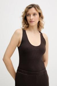 Топ хлопковый hotel karl Karl Lagerfeld, коричневый