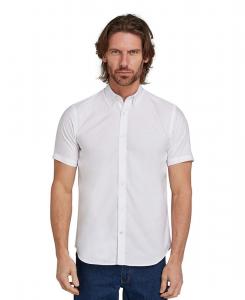 Легкая рубашка Оксфорд с коротким рукавом Raging Bull, White