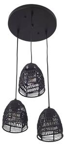 Подвесной светильник lux.pro Andover, черный - металл - ротанг - 30 x 131 x 30 см