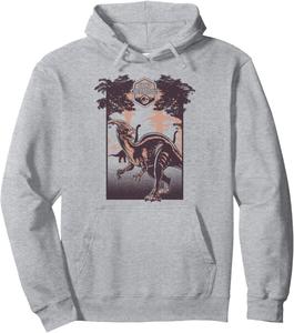 Худи с портретом паразауролофа из фильма «Мир Юрского периода: Лагерь мелового периода» Jurassic World, серый