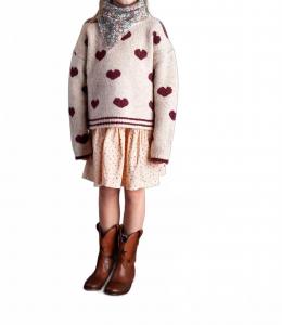 Свитер с сердечками в цвете экрю Tocoto Vintage, Ecru