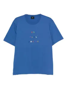Футболка из органического хлопка с вышивкой PS Paul Smith, синий