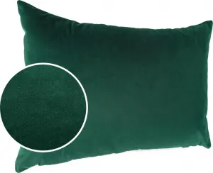 Декоративная подушка 30х50 см, чехол без наполнителя, чехол на молнии, однотонный бархат, изумрудно-зеленый