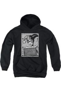 Батмен Харли Квин Заключенная Молодежная Толстовка с Капюшоном Gildan, черный