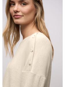 Street One «Мягкая футболка на пуговицах» бежевого цвета