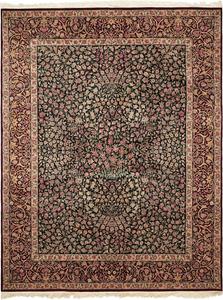 Ковер SAFAVIEH, 244 x 244 см, Royal Kerman Collection, круглый, Black & Red, ручной работы из традиционной шерсти, идеален для помещений с высокой проходимостью в гостиной, спальне (RK4A)