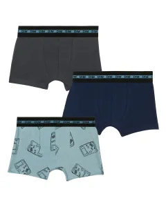Набор из 3 боксеров для мальчиков с принтом и резинкой на талии Dim, синий