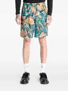 Шорты с цветочным принтом Adidas, зеленый