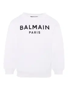 Толстовка с логотипом Balmain Kids, белый