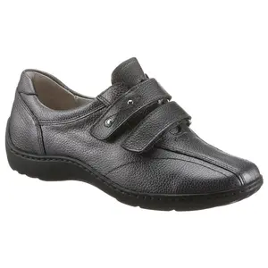 Обувь Waldläufer на липучке "HENNI", тапочки, праздничная обувь, удобная обувь на застежках-липучках, ширина H, антрацит