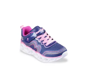 Светящиеся кроссовки Heart Lights Retro Hearts Slip-On - детские Skechers, Navy