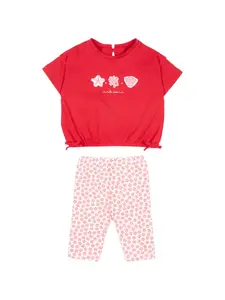 Костюм с брюками в звездный принт Mayoral, красный