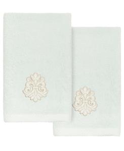 Набор из двух полотенец для рук из турецкого хлопка с вышивкой «Май» Linum Home, цвет aqua