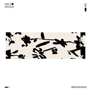 Saipos Ковер 60х180 см для спальни, у кровати, French Qingshan Meisu, черный с камелиями