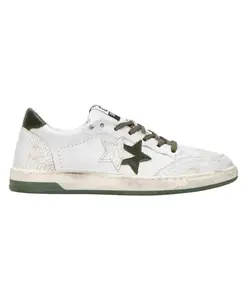 Белые кожаные кроссовки с деталями цвета хаки. 2Star, белый