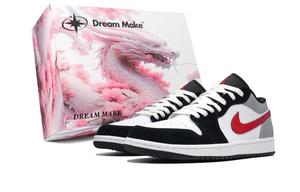 Jordan Баскетбольные кроссовки Air 1 Anti-Slip, износостойкие, низкие, винтажные, мужские, серо-белые