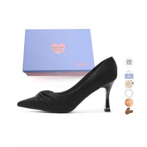 Xingdiman Тонкие каблуки на шпильке женские в подарочной коробке набор - черные 7 см [подарочный набор] + подарок, цвет Black 7CM[Gift Box Set]+Giveaway