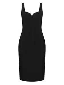 Платье миди с вырезом в форме сердца VERSACE, черный