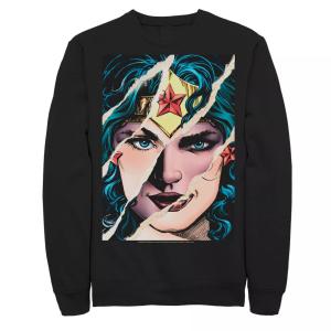 Мужской флисовый флис с разделенной бумагой и портретом Wonder Woman DC Comics