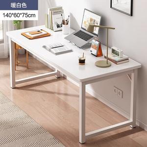 Компьютерный стол Naijia 140x60x75 см, простой письменный стол для спальни, офиса или учебы, теплый белый, усиленная конструкция