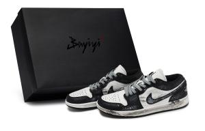 Jordan Кроссовки Air 1 Vintage Unisex низкие Black/White/Gray