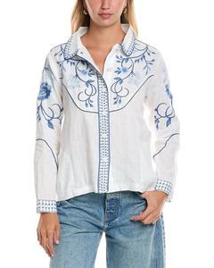 Джонни Вас Западная льняная куртка Johnny Was, белый