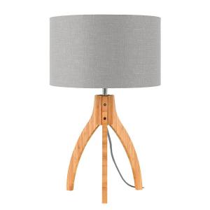 Настольная лампа GOOD&MOJO Annapurna, бамбук/лен - светло-серый