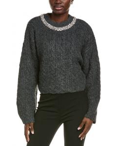 Толстый шерстяной свитер с вышитыми драгоценными камнями Endless Rose Endless Rose, серый