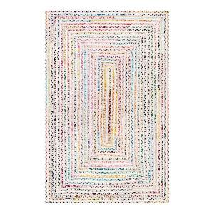 Плетеный полосатый ковер Nomad tammara Nuloom, белый, 77x366 см