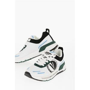 Кроссовки JEANS COUTURE из ткани DYNAMIC Low Top с контрастными деталями Versace, White