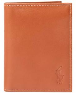 Мужской бумажник из полированной кожи Polo Ralph Lauren, коричневый