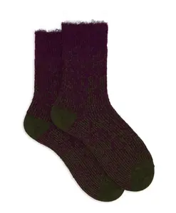 Короткие носки из шерсти, шелка и кашемира - с эффектом омбре. Gallo, мультиколор