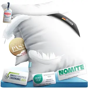 Подушка - 3-камерная пуховая подушка - Германия - пух и перо - Размер: 80x80 см (комплект из 2 шт.) LEOSARA