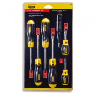 Набор отверток Stanley с пластиковой ручкой, крестообразный электрический тест-ручка, набор бытовых отверток, набор из 6 предметов 92-002-23