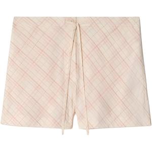 Шорты в клетку Burberry, темно-розовый