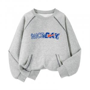 Детский свитшот с круглым вырезом Moderate WARRIOR, серый синий красный