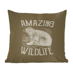 MuchoWow Декоративная подушка Диванная подушка Декоративная подушка для гостиной 60 x 60 см Винтаж - Медведь - Натуральный - Наволочка - Хлопчатобумажная ткань - Декоративные наволочки