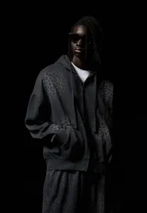 Толстовка на молнии с принтом Bershka, Dark Grey