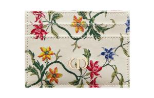 DIOR Кошелек для карт Caro Cow Leather женский белый