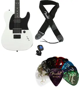 Fender Jim Root Telecaster HH - Белая с накладкой из эбена. Комплект с ремнем Fender 2" с логотипом из полиэстера - Черный с белым логотипом... (4 предмета)