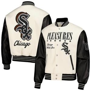 Мужская белая университетская куртка Chicago White Sox на кнопках, цвет Sox White