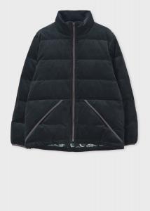 Пуховая куртка из вельвета с узким низом