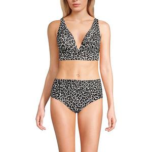 Женский топ для купания Lands' End, Black Leopard