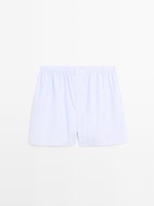 Боксеры из 100% хлопка в микрополоску Massimo Dutti, Sky Blue